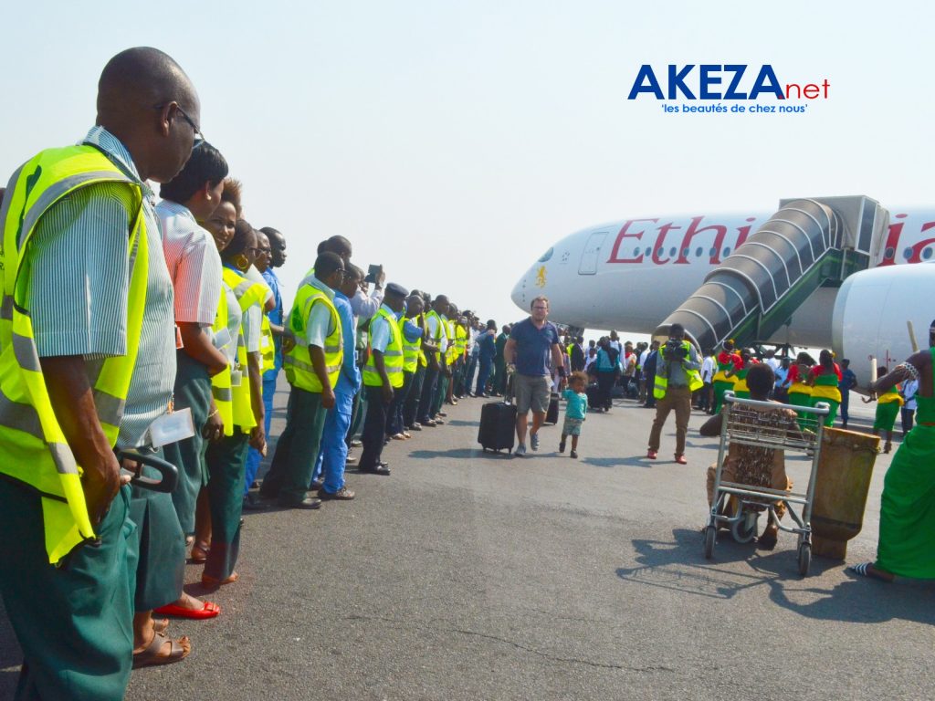Ethiopian's Airbus A350 XWB welcome in Burundi