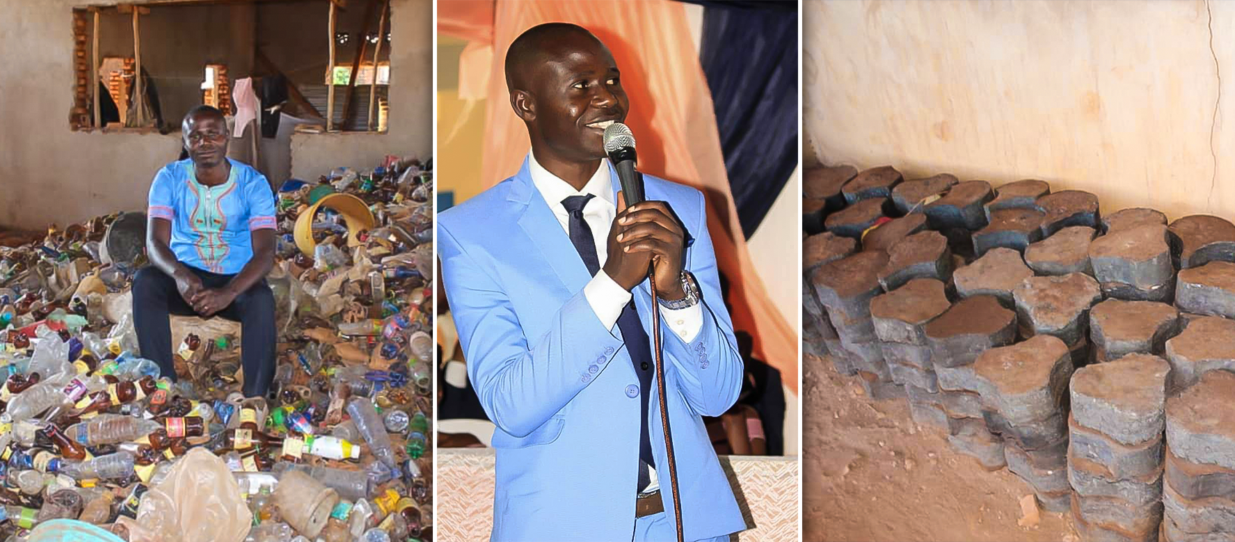 Jean Marie NIZIGIYIMANA is making pavement tiles from plastic waste!